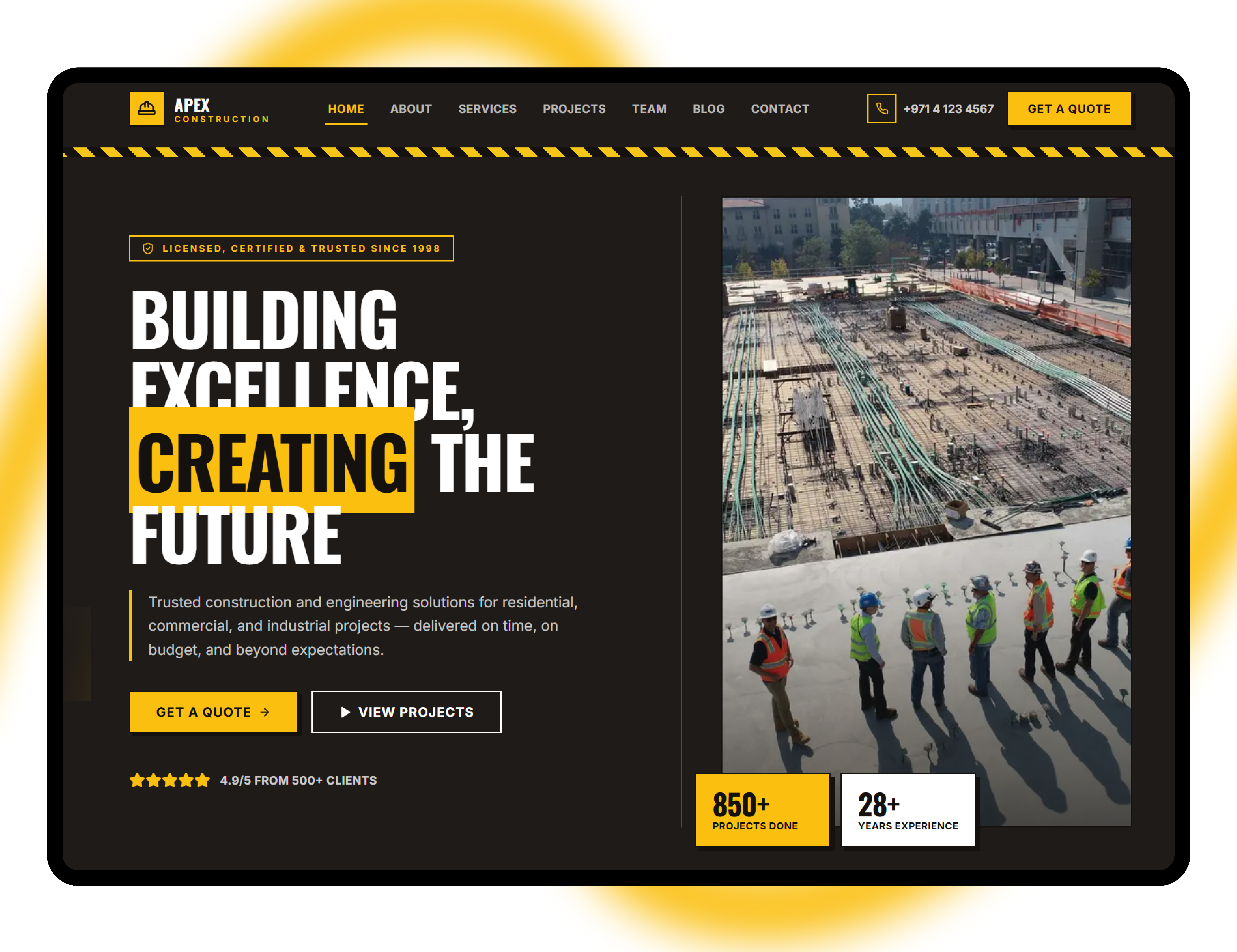 APEX Construction website